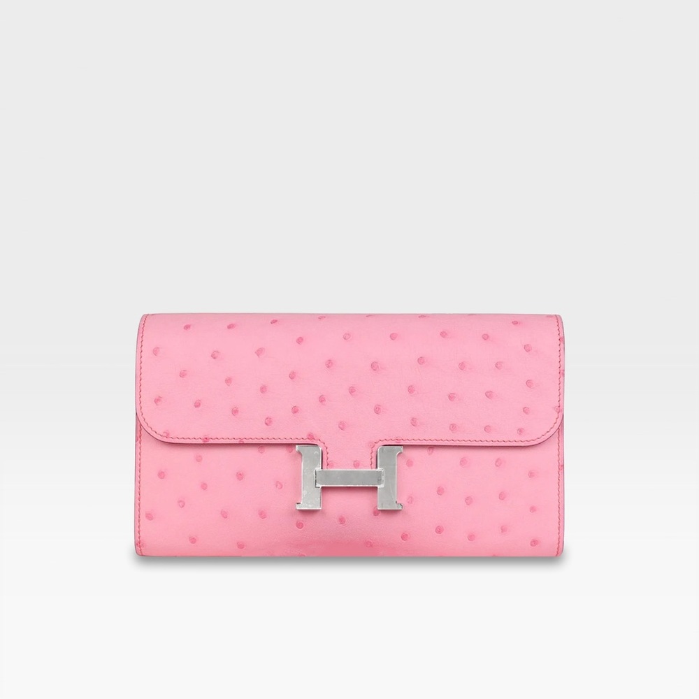 Hermès - Constance To Go Wallet - Bubblegum Ostrich